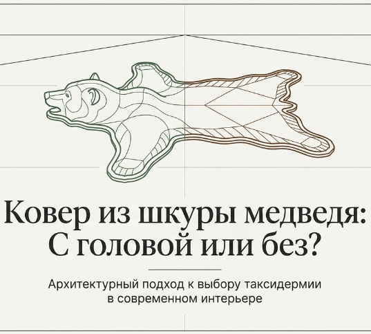 Два варианта медвежьего ковра: с монтажом головы и без